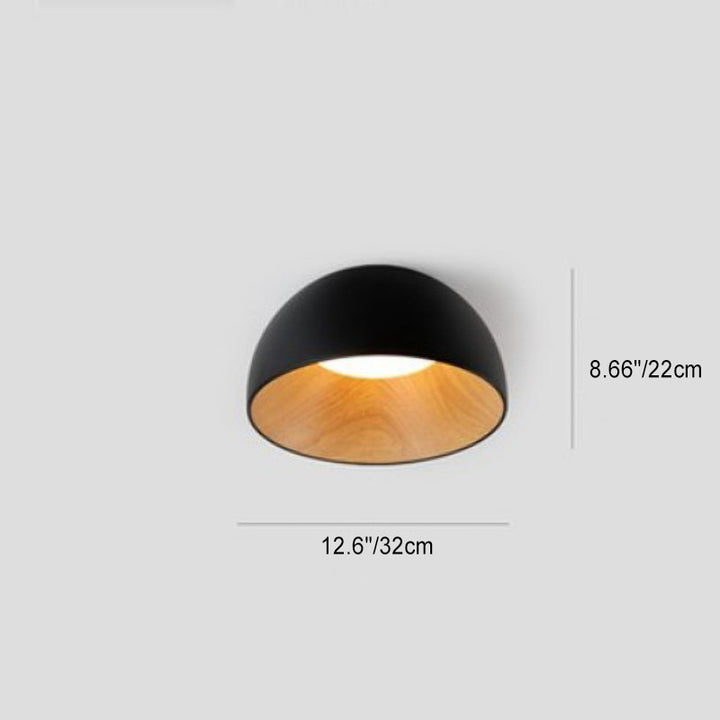 ضوء سقف مثبت بمصباح LED حديدي بوعاء خشبي بسيط 