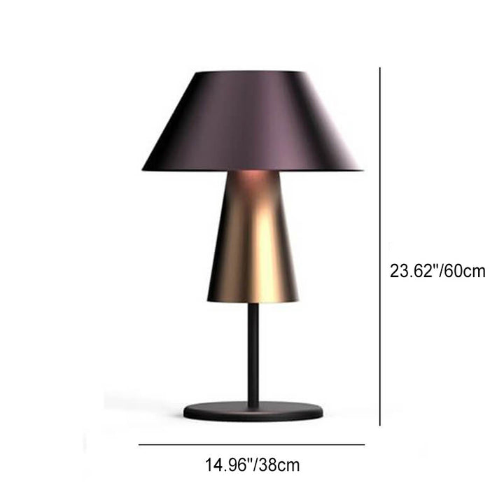 Modern Luxury Drum Cone Fabric Iron 1-Light Table Lamp for Bedroom