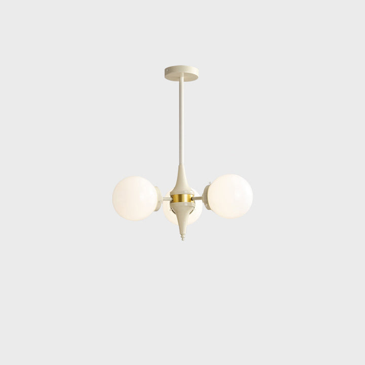 Zeitgenössischer Retro-Zweig, gebogene Stange, runde Kugel, Eisen, Glas, 3/5 Lichter, Kronleuchter für Wohnzimmer 