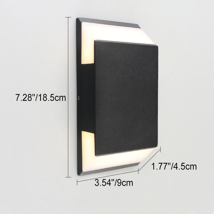 Applique murale moderne étanche à LED rectangulaire en aluminium pour extérieur et intérieur 