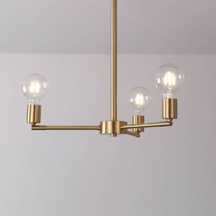 Contemporary Nordic Copper Branch Design 3/4/6/8/10-Light Chandelier For Living Room