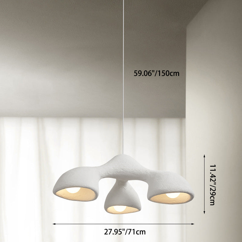 Lustre contemporain scandinave en polystyrène haute densité 3/7 lumières pour salon 