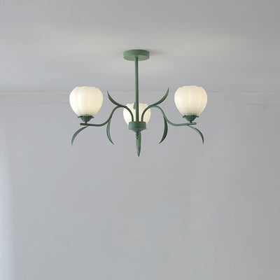 Contemporary Creative Iron Glass Flower Shape 3/6/8/10-Light Chandelier For Living Room