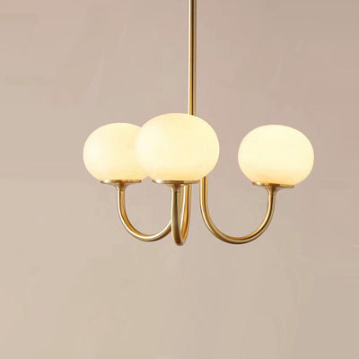 Lustre à 3 lumières en fer et verre traditionnel français pour salon 