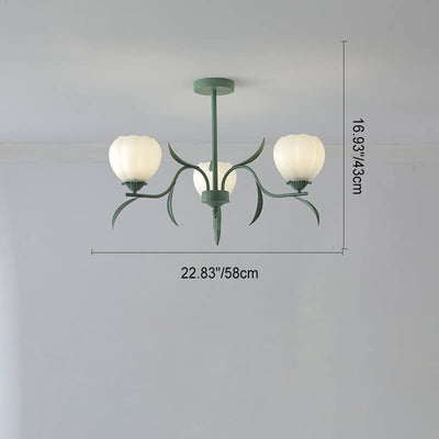 Contemporary Creative Iron Glass Flower Shape 3/6/8/10-Light Chandelier For Living Room