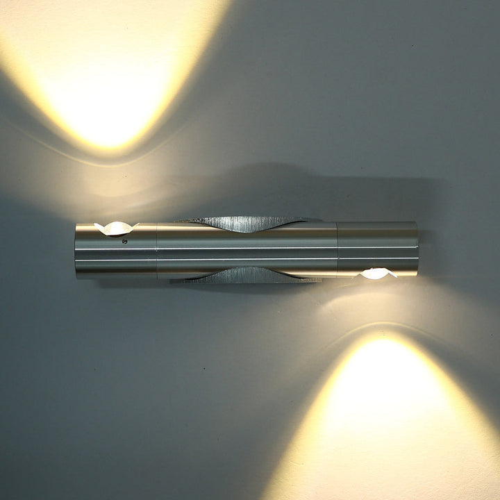 Moderne Einfachheit Zylinder einstellbare Winkel Aluminium LED Wandleuchte Lampe für Schlafzimmer 