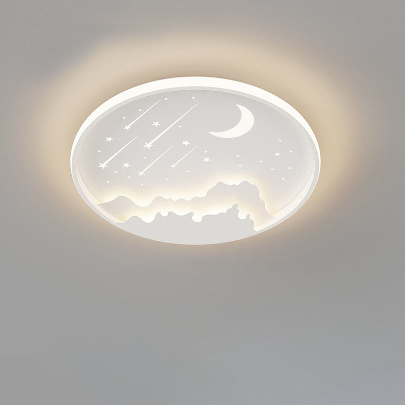 Luz de techo LED empotrada redonda de hierro de simplicidad moderna para dormitorio infantil 
