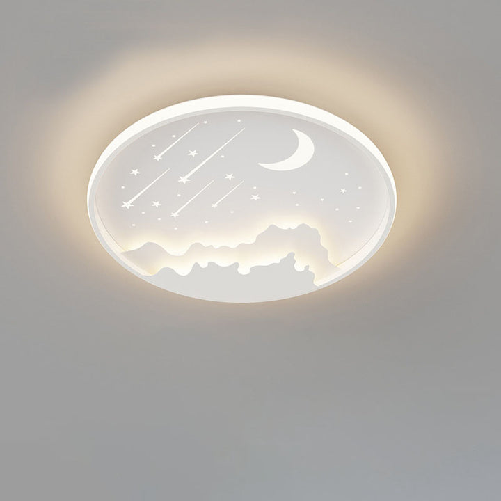 Luz de techo LED empotrada redonda de hierro de simplicidad moderna para dormitorio infantil 