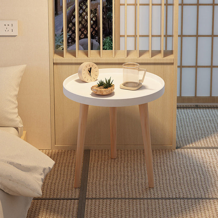 Table d'appoint ronde en bois PP PVC scandinave contemporaine 1/2 niveau pour salon 