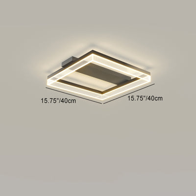 Moderne minimalistische Aluminium Eisen Acryl quadratische rechteckige LED Unterputz Deckenleuchte für Wohnzimmer 