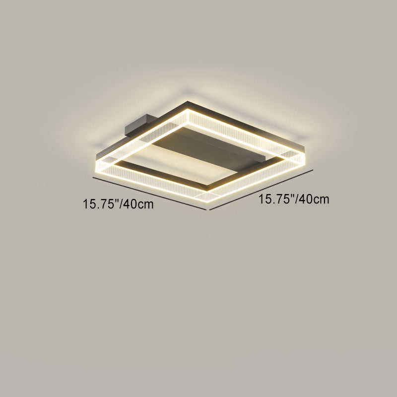 Moderne minimalistische Aluminium Eisen Acryl quadratische rechteckige LED Unterputz Deckenleuchte für Wohnzimmer 