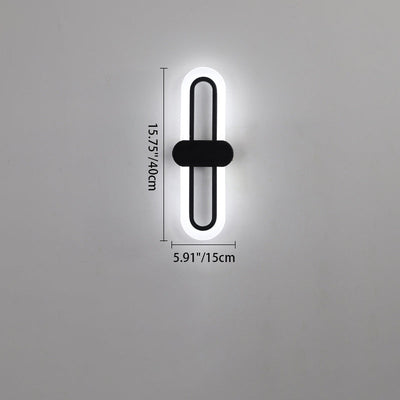 Applique murale LED en fer acrylique ovale de simplicité contemporaine pour salon 