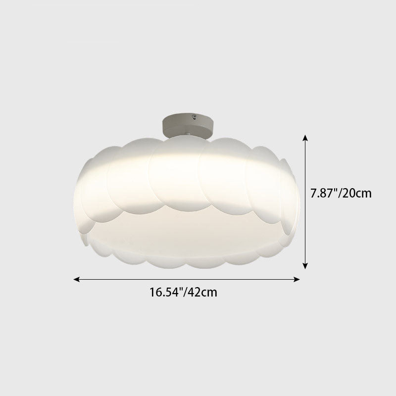 Moderne minimalistische runde Blumen-Hardware PE LED Semi-Flush-Mount-Deckenleuchte für Schlafzimmer 