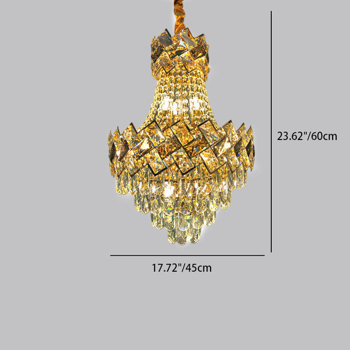 Lámpara de Araña de Cristal de Lujo Contemporáneo con 9/12 Luces para Sala de Estar 