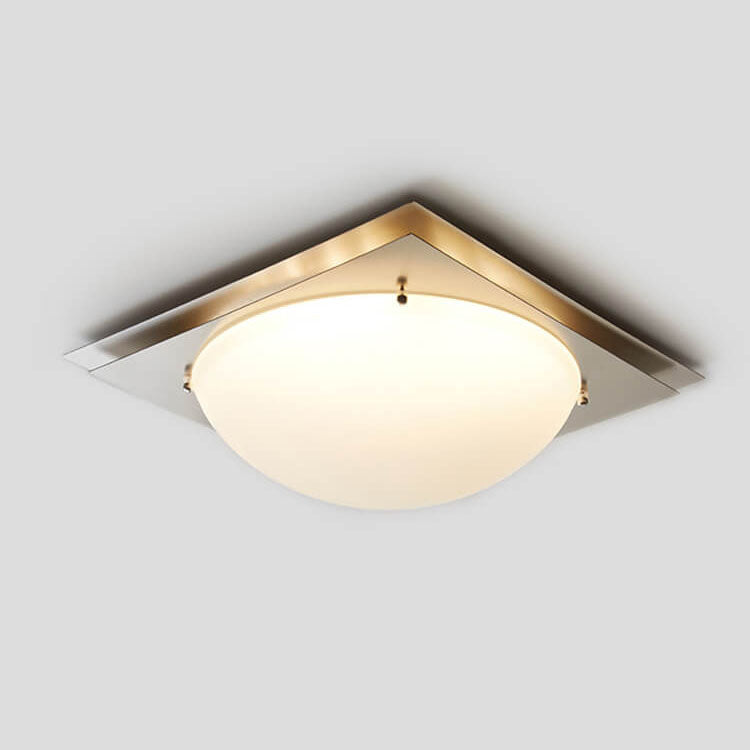 Französische Minimalistische Eisenkuppel Glas LED Deckenleuchte 