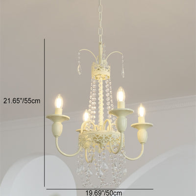 Modern Shabby Chic Candelabra Iron Crystal 4/5/6/8 Light Chandelier For Living Room