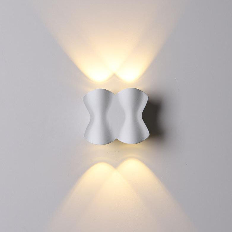 Moderne Schlichtheit Rechteck Welle Aluminium LED Außenwandleuchte Lampe Für Außenbereich Patio 