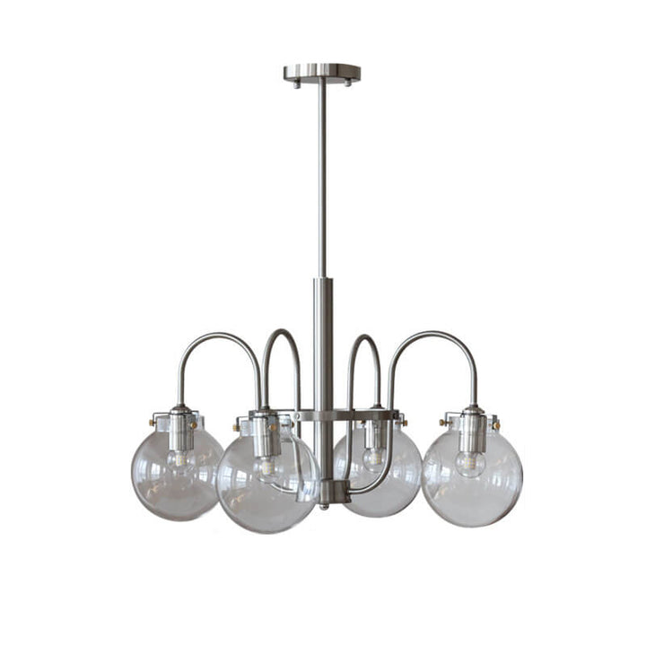 Retro Industrial Edelstahlrahmen Kugelglas 4/6-Licht Kronleuchter 