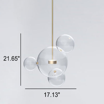 Modern Atom Mickey Head Bubble Glass Ball 1-Light LED Pendant Light