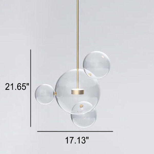 Modern Atom Mickey Head Bubble Glass Ball 1-Light LED Pendant Light