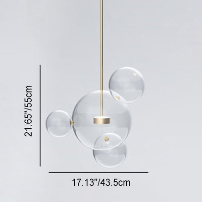 Modern Atom Mickey Head Bubble Glass Ball 1-Light LED Pendant Light