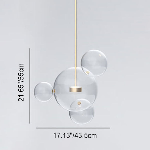 Modern Atom Mickey Head Bubble Glass Ball 1-Light LED Pendant Light