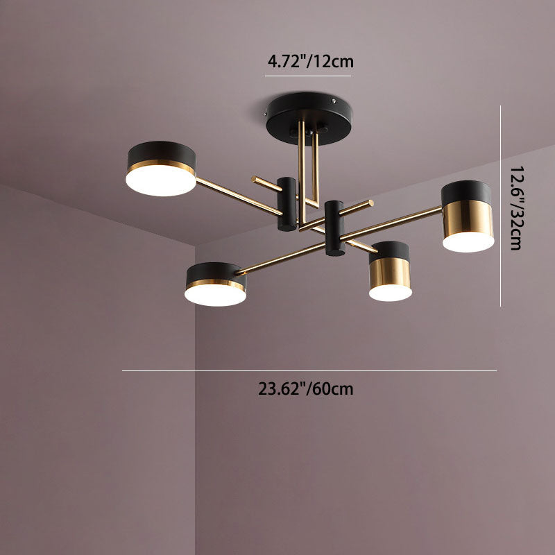 Moderne minimalistische Zylinder Eisen Acryl 4/6/8 Licht Kronleuchter für Wohnzimmer 