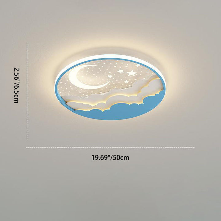 Luz de techo empotrada LED acrílica contemporánea creativa de estrellas y luna para niños para sala de estar 