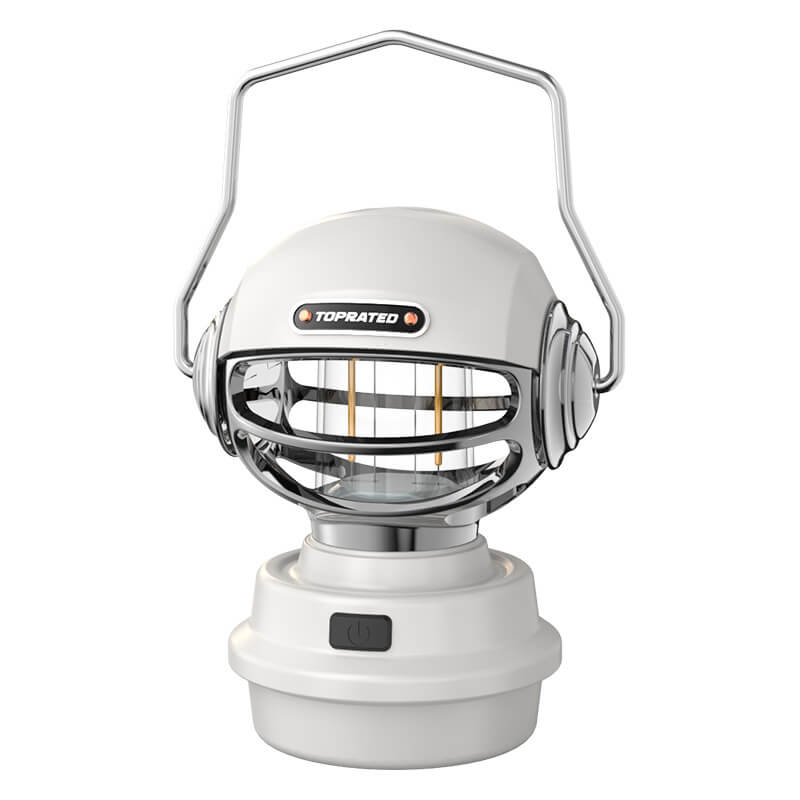 Tragbare Outdoor-Edelstahl-drehbare Lampenschirm LED-wiederaufladbare Campinglampe 