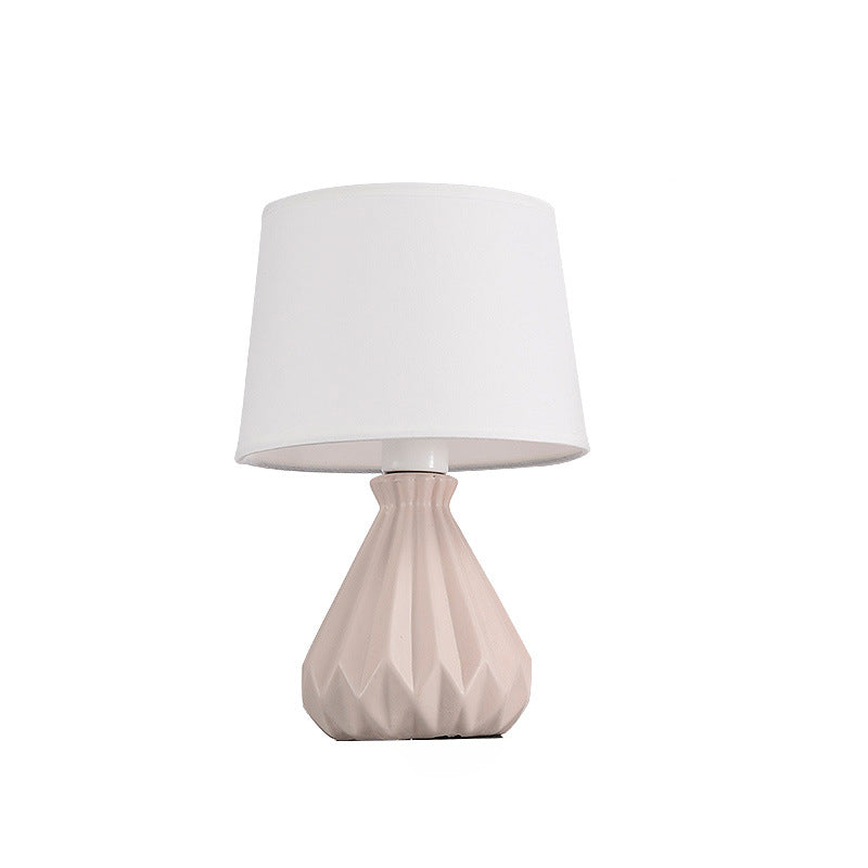Lámpara de Mesa de 1 Luz de Cerámica Cónica Cilíndrica Minimalista Moderna para Dormitorio 