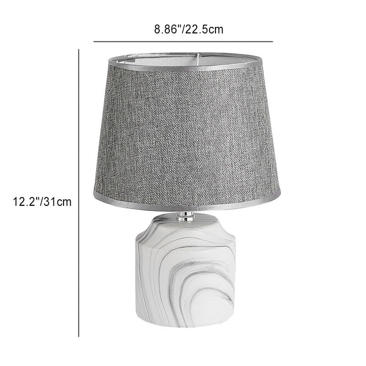 Lampe de table 1 lumière en céramique contemporaine vintage avec base cylindrique pour chambre 