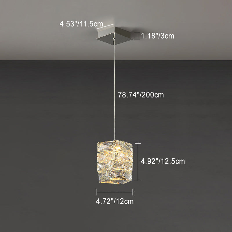 Lustre à LED en acier inoxydable de luxe contemporain avec pierres en cristal pour salon 