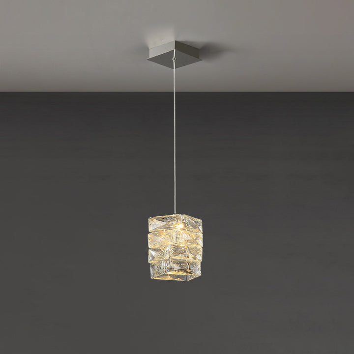 Zeitgenössische Luxus Edelstahl Kristall Stein LED Pendelleuchte für Wohnzimmer 