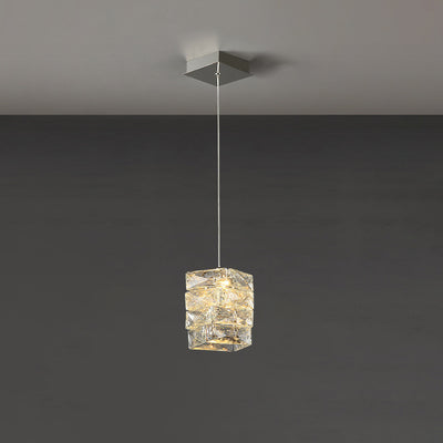 Lustre à LED en acier inoxydable de luxe contemporain avec pierres en cristal pour salon 