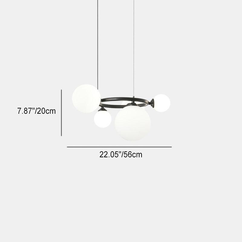 Lustre moléculaire moderne du milieu du siècle en cuivre avec cadre rond en verre Magic Bean 5/7/9 lumières pour salon 