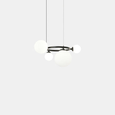 Lustre moléculaire moderne du milieu du siècle en cuivre avec cadre rond en verre Magic Bean 5/7/9 lumières pour salon 