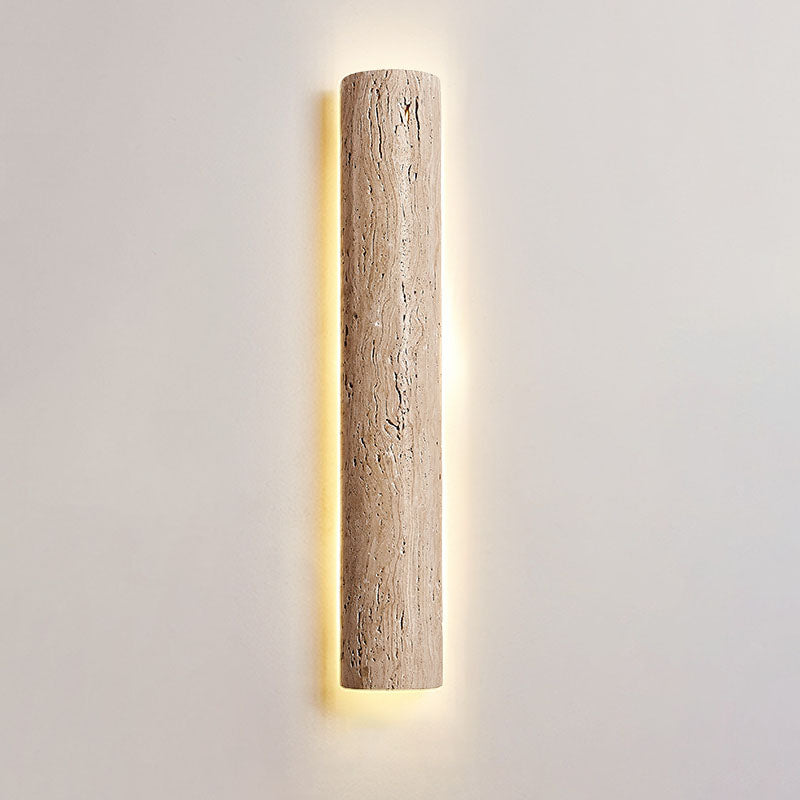 Applique Murale LED Longue Jaune en Travertin Étanche Minimaliste Moderne pour Patio Extérieur 