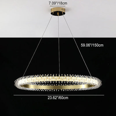 Contemporary Luxury Aluminum Acrylic Circle Ring LED Chandelier For Living Room