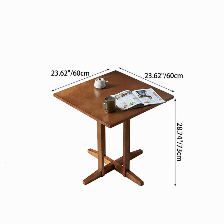 Table basse carrée croisée en bois minimaliste moderne pour salon 