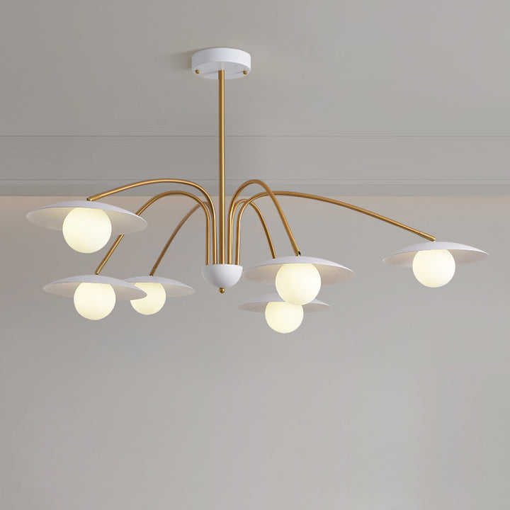 Modern Minimalist Branch Round Orb Iron Glass 6/8 Light Chandelier For Living Room