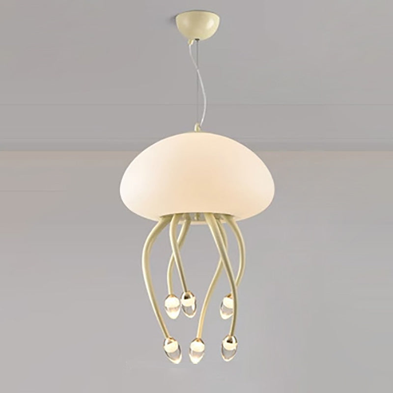 Zeitgenössische nordische Quallen Eisen Acryl LED Kronleuchter für Schlafzimmer 