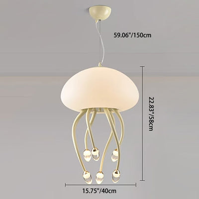 Zeitgenössische nordische Quallen Eisen Acryl LED Kronleuchter für Schlafzimmer 