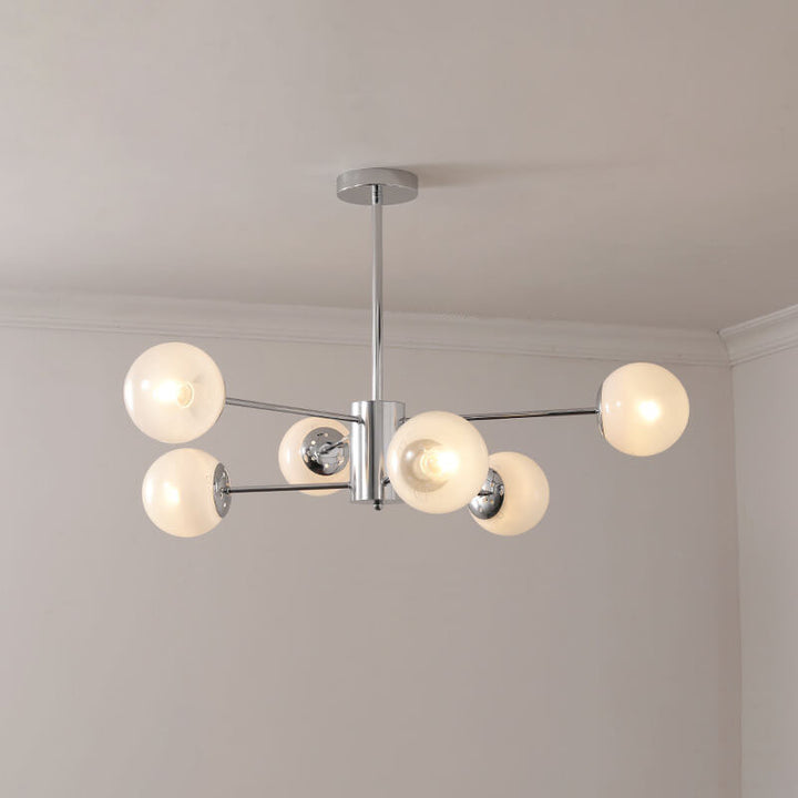 Contemporary Nordic Magic Bean Iron Glass Plating Branch 6/8 Light Chandelier For Living Room