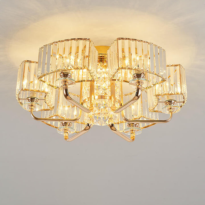 Plafonnier encastré à 6/8/10/12 lumières en cristal de luxe moderne 
