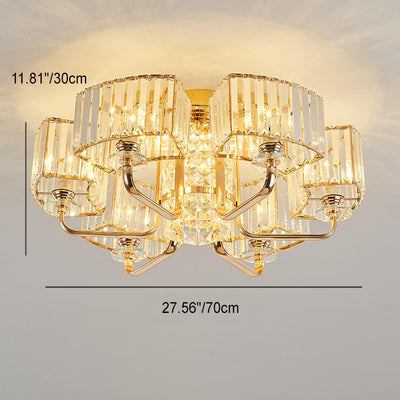 Modern Light Luxury Crystal 6/8/10/12- Light Flush Mount Ceiling Light