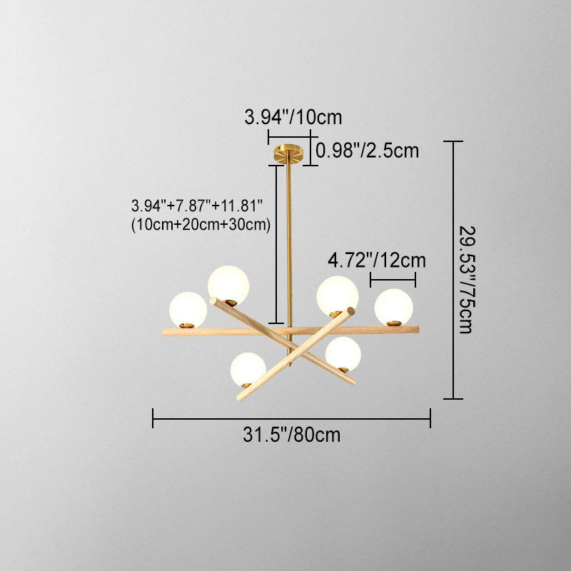 Zeitgenössischer skandinavischer Crossover-Streifen-Kronleuchter aus Metall und Glas mit 6/9 Lichtern für das Wohnzimmer 