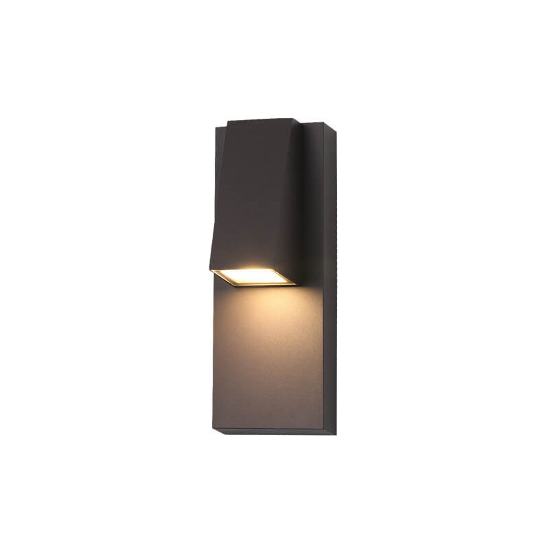 Contemporary Industrial Square Flat Geometric Aluminum LED Waterproof Wall Sconce Lamp For Outdoor Patio