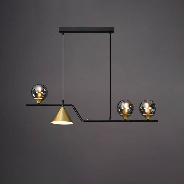 Contemporary Creative Glass Long Ball 4/5/6-Light Island Light Chandelier For Dining Room