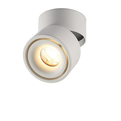 Modern Minimalist Cylinder Adjustable Angle Aluminum LED Flush Mount Ceiling Light For Living Room