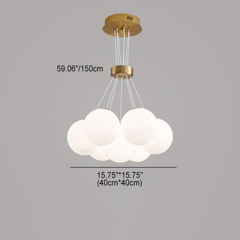 Zeitgenössischer kreativer Mondglas-Kronleuchter mit 7/13/19 Lichtern für Wohnzimmer 